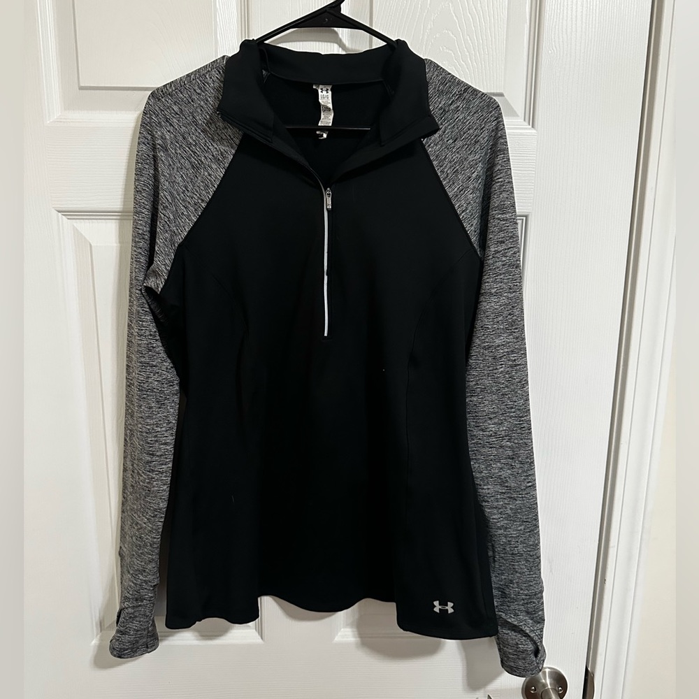 Black and Grey Large Under Armour Quarter Zip Jacket
